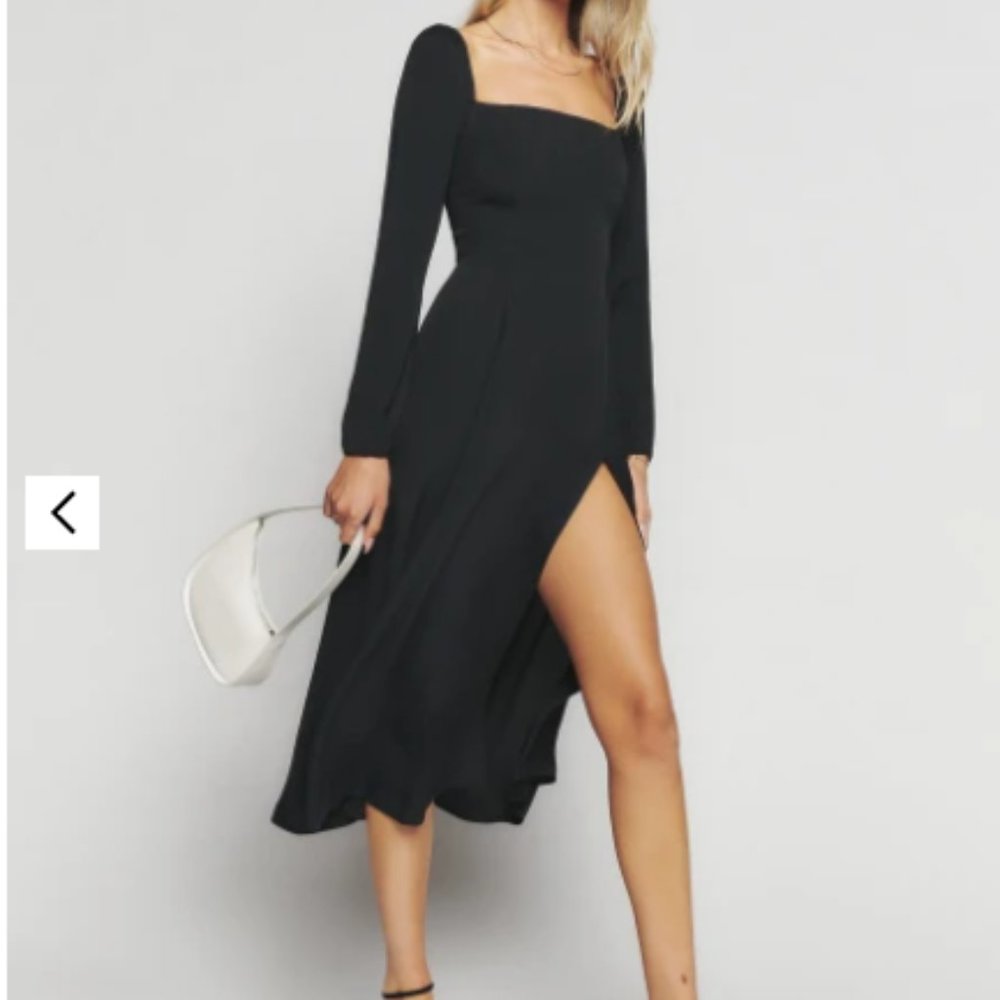 Reformation Sigmund Dress Color: Black Size: 0